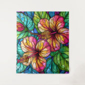 Tenture hibiscus en verre tendu (Devant)