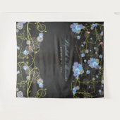 Tenture Hibiscus et hirondelles bleu Mariage arrière-plan (Devant (Horizontal))