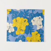 Tenture Hibiscus fleurs et feuilles (Devant (Horizontal))