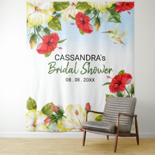 Tenture Hibiscus Hawaiian Tropical Floral Mariage Contexte