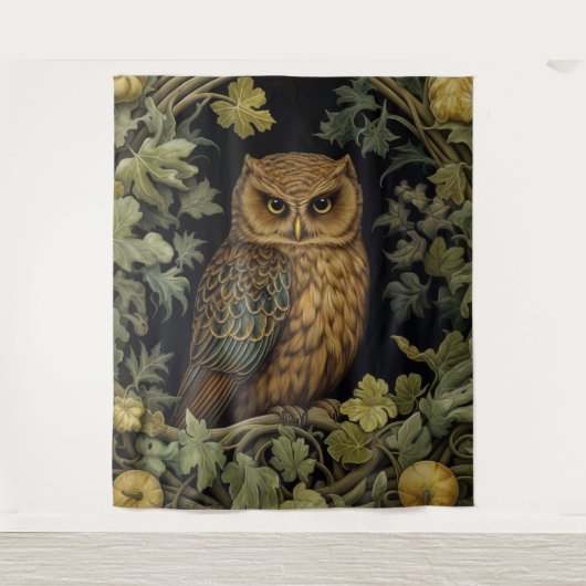 Tenture hibou Art nouveau dans la forêt (Devant)