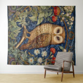 Tenture Hibou dans le jardin style William Morris (En situation (horizontale))
