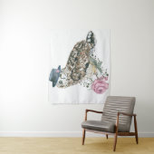 Tenture Hibou d'aquarelle (En situation)