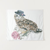 Tenture Hibou d'aquarelle (Devant (Horizontal))