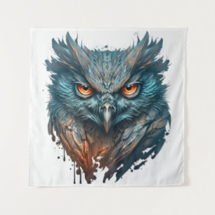 Tenture Hibou Portrait Animal Peinture Faune Extérieur Art