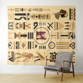 Tenture Hiéroglyphes égyptiens antiques (En situation (horizontale))