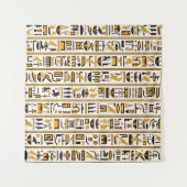 Tenture Hiéroglyphes égyptiens jaune-noir couleur transpar (Devant (Horizontal))