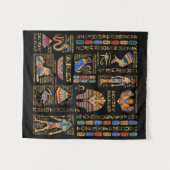 Tenture Hiéroglyphes et divinités égyptiens en noir (Devant (Horizontal))