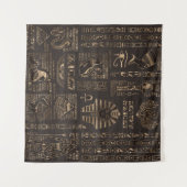 Tenture Hiéroglyphes et divinités égyptiens - or sur le (Devant (Horizontal))
