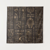 Tenture Hiéroglyphes et divinités égyptiens - or sur le (Devant)