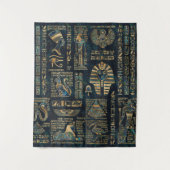 Tenture Hiéroglyphes et divinités égyptiens - ormeau et or (Devant)