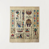 Tenture Hiéroglyphes et divinités égyptiens sur papyrus (Devant)