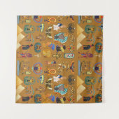 Tenture Hiéroglyphique égyptien ancien -Hiéroglyphie Motif (Devant (Horizontal))