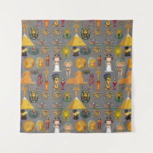 Tenture Hiéroglyphique égyptien ancien -Pharaon Motif