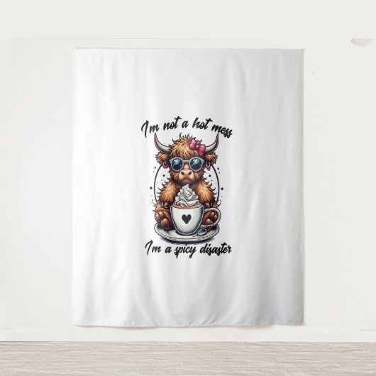 Tenture Highland Cow Coffee, Coffee Cow (Devant)