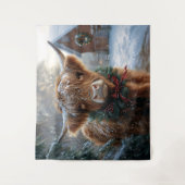 Tenture Highland Cow Rustic Barnyard Noël (Devant)