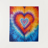 Tenture Hippie Trippy - Tie Dye - Paix et Amour (Devant)