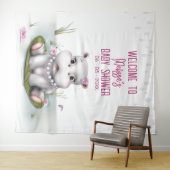 Tenture Hippo River Adventure Girl Baby shower fond (En situation (horizontale))