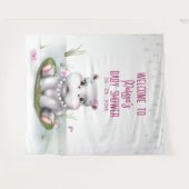 Tenture Hippo River Adventure Girl Baby shower fond (Devant (Horizontal))