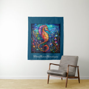 Tenture Hippocampe en verre coloré