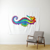 Tenture Hippocampe polygonal arc-en-ciel (En situation (horizontale))