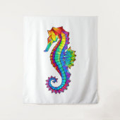 Tenture Hippocampe polygonal arc-en-ciel (Devant)