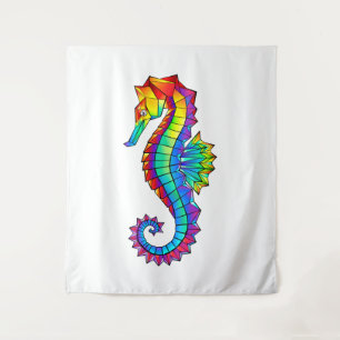 Tenture Hippocampe polygonal arc-en-ciel