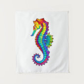 Tenture Hippocampe polygonal arc-en-ciel (Devant)