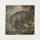 Tenture Hippopotame Botanique Vintage (Devant)