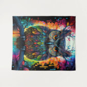 Tenture Hippy Owl, Imaginaire psychédélique (Devant (Horizontal))
