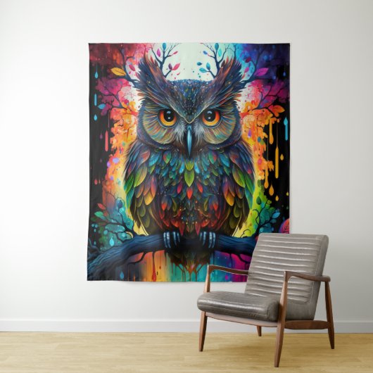 Tenture Hippy Owl, Imaginaire psychédélique (En situation)