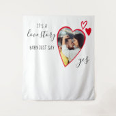 Tenture Histoire d'amour de photo de cœur Dire oui Demande (Devant)