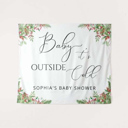 Tenture Hiver à feuillage persistant bébé il fait froid de (Devant (Horizontal))