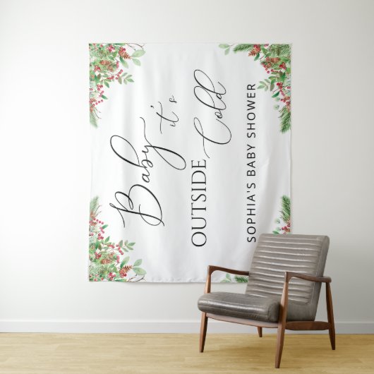 Tenture Hiver à feuillage persistant bébé il fait froid de (En situation)