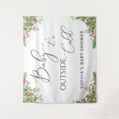 Tenture Hiver à feuillage persistant bébé il fait froid de (Devant)