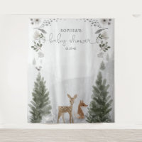 Hiver Boho Woodland Baby shower Contexte