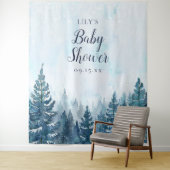 Tenture Hiver Forêt de pin rustique Baby shower photo Prop (En situation)