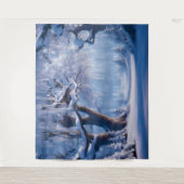 Tenture Hiver Forêt des neiges Arbre de mur Tapis fond (Devant)
