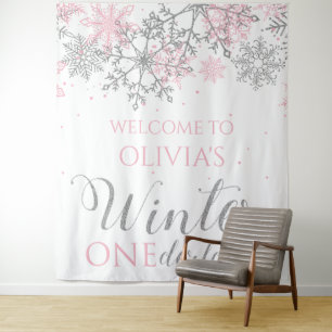 Tenture Hiver ONE derland Affiche de bienvenue de flocon d
