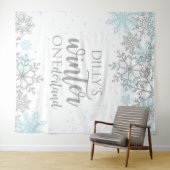 Tenture Hiver Onederland Blue and Silver Snowflake (En situation (horizontale))