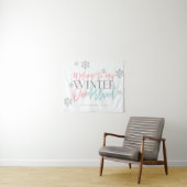 Tenture Hiver ONEderland Parties scintillant d'argent Affi (En situation (horizontale))
