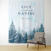 Tenture Hiver Pine Tree Forest Mariage Photo Contexte (En situation)