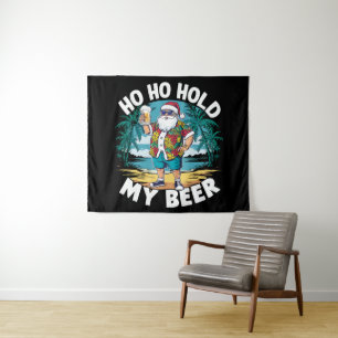 Tenture Ho Ho Tenez Ma Bière Noël en Juillet Été Père Noël