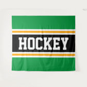 Tenture HOCKEY Athlète Vert clair Noir Jaune rayures (Devant (Horizontal))
