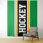 Tenture HOCKEY Athlète Vert clair Noir Jaune rayures (En situation)