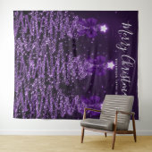 Tenture Holiday Backdrop Purple Christmas Trees Bows (En situation (horizontale))