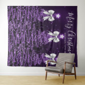 Tenture Holiday Backdrop Purple Christmas Trees Silver  (En situation (horizontale))