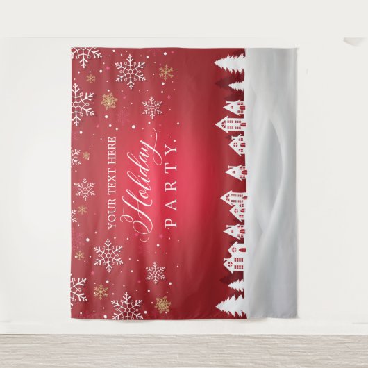 Tenture Holiday Party snowflakes photobooth backdrop (Devant)
