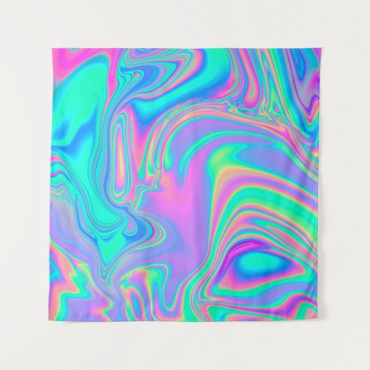 Tenture Holographie Iridescente : Neon Marbled Texture (Devant (Horizontal))