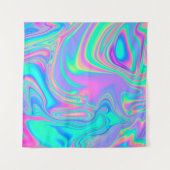 Tenture Holographie Iridescente : Neon Marbled Texture (Devant)